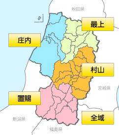 山形県エリアマップ